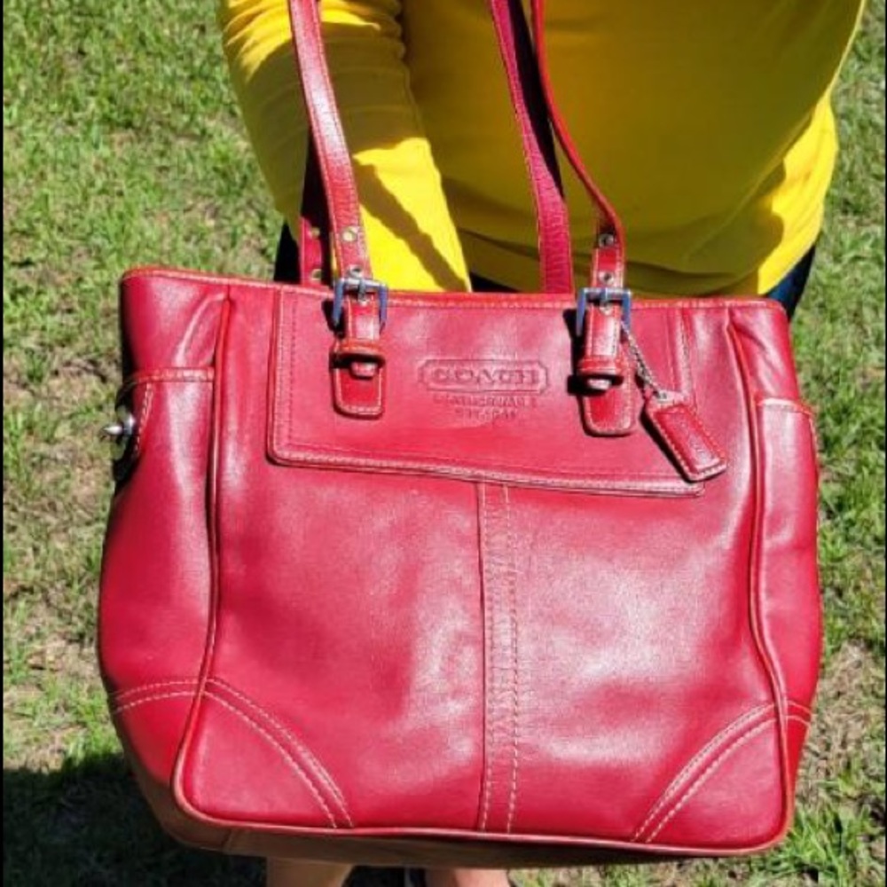 Coach red tote